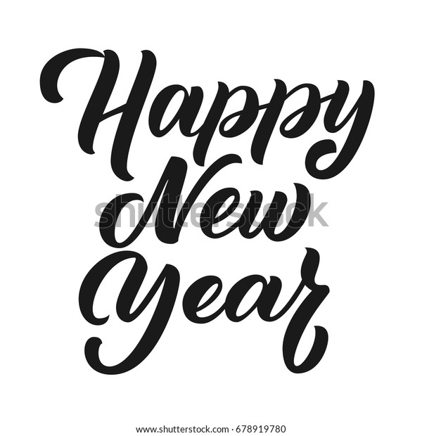 Happy New Year Brush Hand Lettering Stock Vector (Royalty Free ...