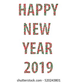 Happy new year bubbles 2019 on the white background