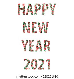 Happy new year bubbles 2021 on the white background