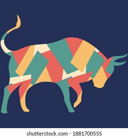Happy New Year  - Bull - Vector Illustration