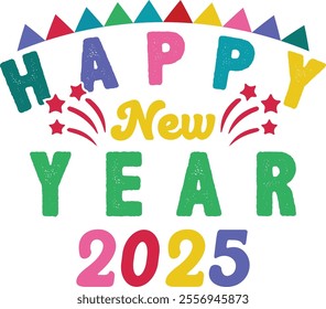 happy new year bundle 2025 t shirt design  cut file design bundle
