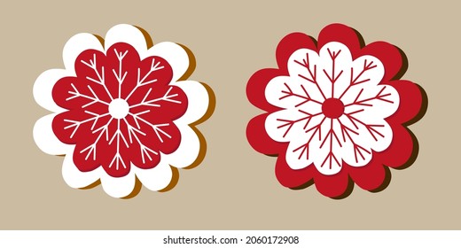 Happy New Year cake, cute illustration isolated on 
beige background. Vector art