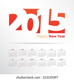 Happy New Year. Calendar 2015.