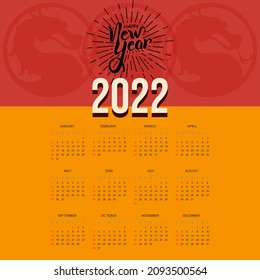 Happy New Year: Calendar 2022 
