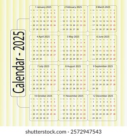 Happy New Year Calendar 2025