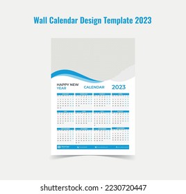 Happy new year calendar design 2023