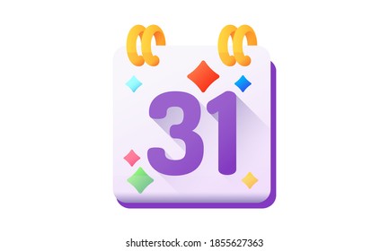 Happy New Year Calendar Icon Vector Stock Vector (Royalty Free
