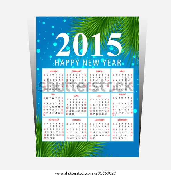 Happy New Year Calendar New Template Stock Vector (Royalty Free) 231669829