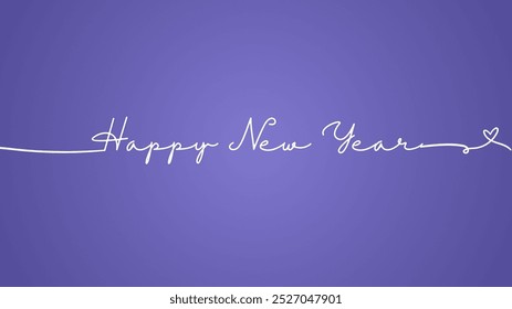 happy new year calligharphy on purple background