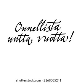 Happy New Year. Calligraphic inscription in Finnish. Vector