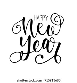Happy New Year -calligraphic sign.