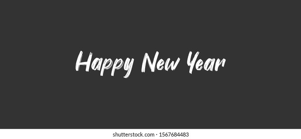 Happy new year calligraphic text for greeting card. Vector holiday design.