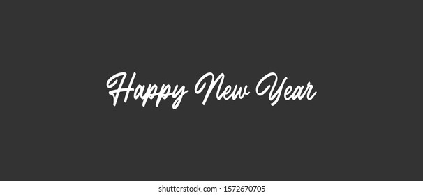 Happy new year calligraphic text for greeting card. Vector holiday design.