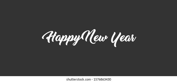 Happy new year calligraphic text for greeting card. Vector holiday design.