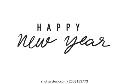 Happy new year calligraphy font text black dark color symbol sign icon happy new year 2024 2025 2026 time calendar merry christmas xmas party decoration sale buy product advertisement winter season