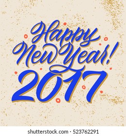 happy new year, calligraphy, handwritten text, greeting card