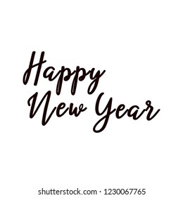 Happy new year, calligraphy lettering typography. Snowflakes vector illustration