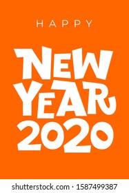 Happy New Year calligraphy phrase. Handwritten modern lettering for cards, posters, t-shirts, label, greeting cards, holiday invitations.