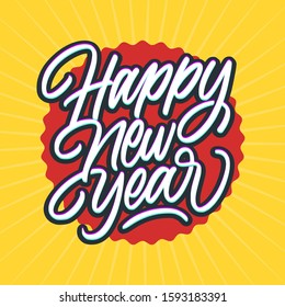 Happy new year calligraphy text
