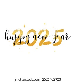 Happy New Year Calligraphy Text Vector Design.