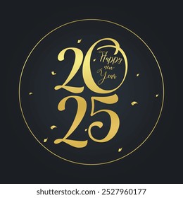 Feliz Año Nuevo Caligrafía Texto Vector Diseño.