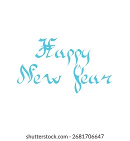 Feliz Año Nuevo Texto de caligrafía con pinceladas dibujadas a mano - Vector de saludo de Festiva El tema general es celebración, vacaciones y saludos. Este tipo de diseño es altamente comercializable para vacaciones 