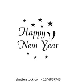 Happy New Year calligraphy vector illustration. Happy New Year 2019