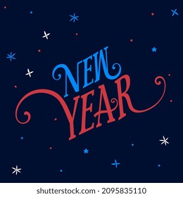 Happy new year calligraphy vector illustration.