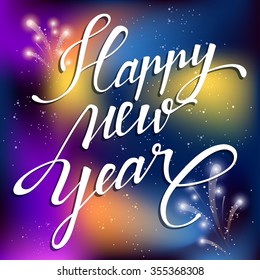 Happy New Year Calligraphy : Vector Illustration