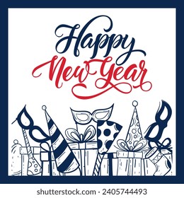 Happy New Year Calligraphy Writing Style 009
