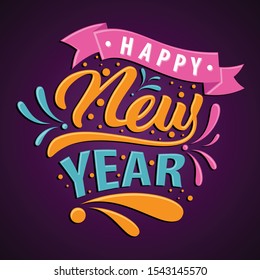 Happy New Year candy style for greeting card or background. Vector letter Happy New Year for element design. Vector illustration EPS.8 EPS.10