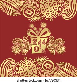 Happy new year card 2014 vector illustration