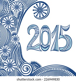 Happy new year card 2015 vector illustration