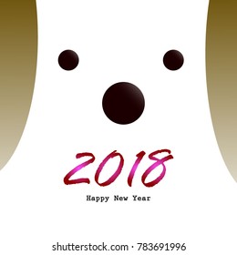 Happy New Year Card 2018, year of the dog illustration royalty-free stock vector