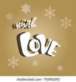 Happy New Year card celebration concept With Love text. Vector illustration