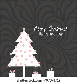 Happy new year card. Christmas card with copy space.