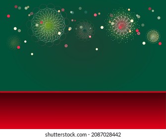 happy new year card, colored background, design elements for new year decor, Colorful Fireworks celebration, new year background banner