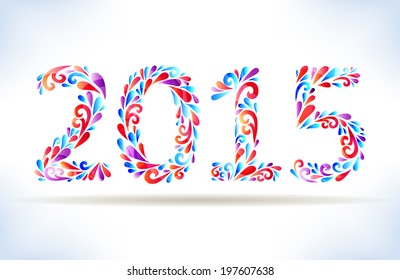 Happy New Year card. Colorful numbers.