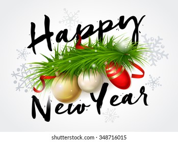 Happy New Year card. Creative happy new year design. Vector illustration. Christmas background