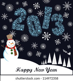 happy new year card design. vector illustration