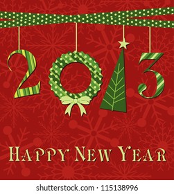 happy new year card design. vector illustration