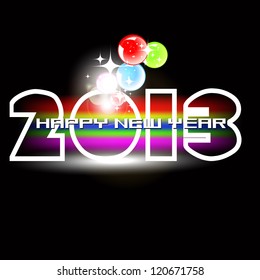 Happy new year card design with stylist text in grey color.