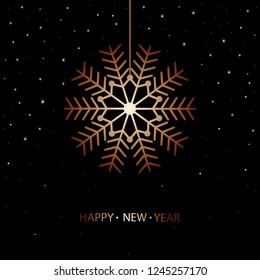 Happy New Year card design with snow
