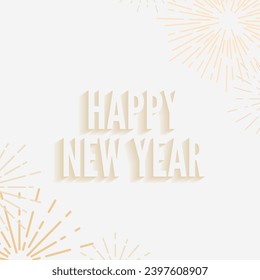 Happy new year card elegant typographyVector illustration