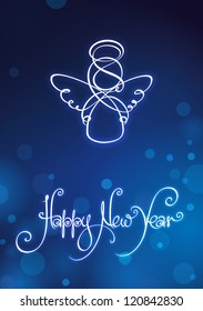Happy New Year Card  EPS v10 file has red  blue & green versions in separate layers