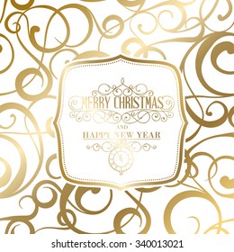 Happy new year card. Fantasy frame. Can be used for invitation card. Vector illustration.