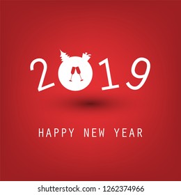 Happy New Year Card, Flyer or Cover Design - 2019