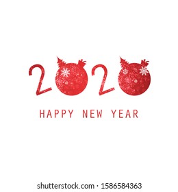 Happy New Year Card, Flyer or Cover Design - 2020