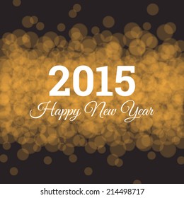 Happy new year card, gold glitter background, twinkled bright