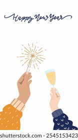 Happy New Year Card, Greeting Card, Happy New Year 2025